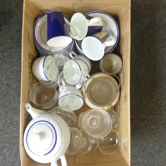 ASST. CRYSTAL, GLASSWARE, BRASSERIE LEVENE C/S & BOWLS, etc