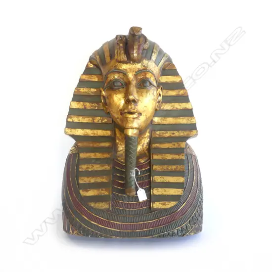20thC antique style resin Egyptian Pharaoh King Tutankhamen Golden wall mask,
