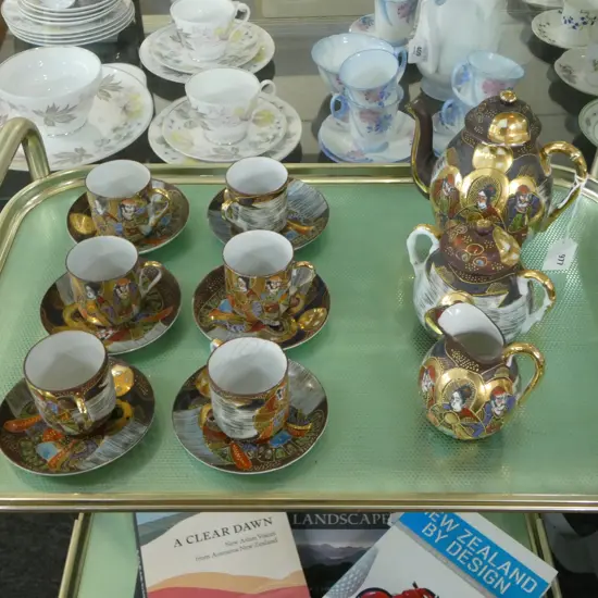 VINTAGE SATSUMA 6 PLACE TEA SERVICE 
