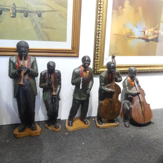 5 RESIN JAZZ BAND FIGURINES H.640mm