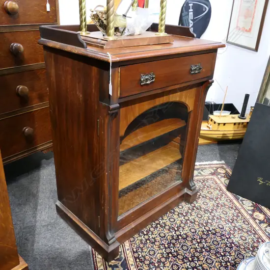 EDWARDIAN GLAZED MUSIC CABINET 655x435x890mm