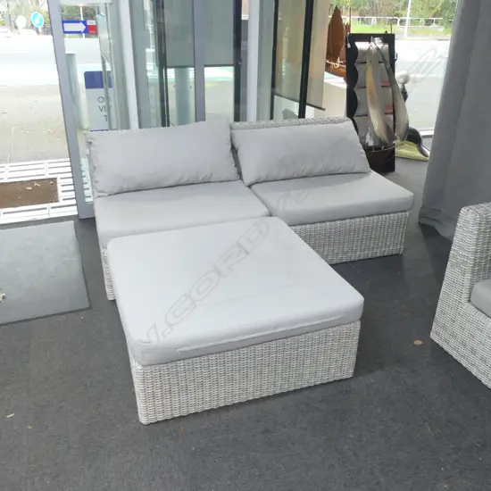 2 PART 'DOMUS VENTURES' OUTDOOR SOFA 1850x900x700mm + OTTOMAN 920x920x400mm
