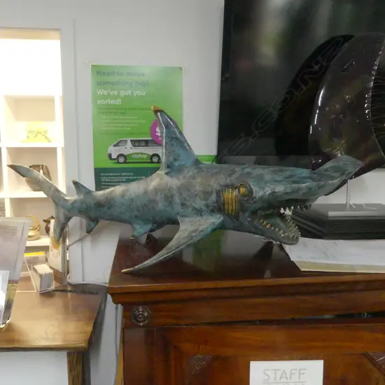 LARGE HAMMER HEAD SHARK BONZE/BRASS L.1100mm