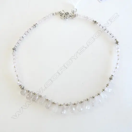 SILVER AND ROSE QUARTZ NECKLACE