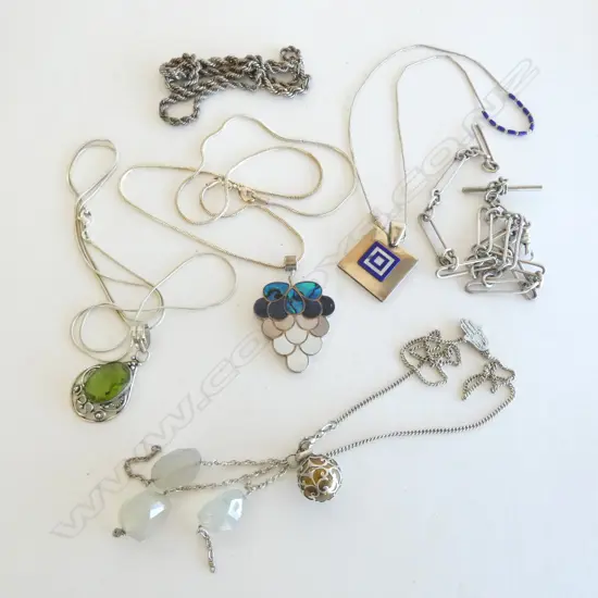 6 STG SILVER NECKLACES