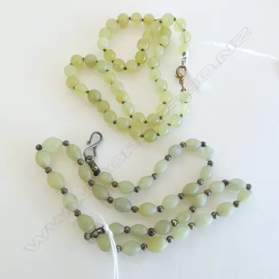 TWO VINTAGE SERPENTINE NECKLACES