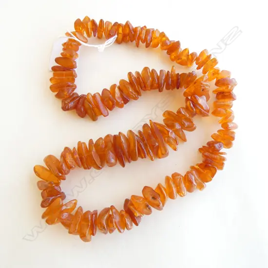 LGE AMBER CHIP GRADUATING NECKLACE L.600mm