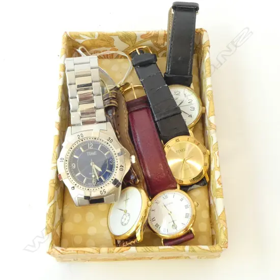 5 GENTS WRIST WATCHES; 3 TIME, TOURNEAU, HENO