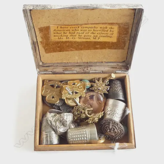 SILVER JEWEL BOX Birmingham 1928 + jewelley & thimbles etc