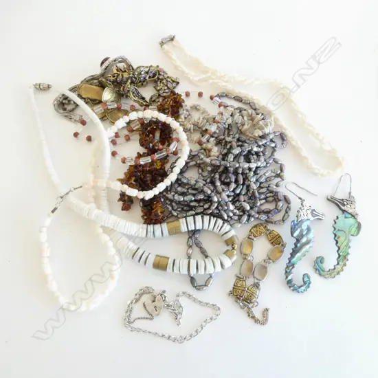 ASST. NECKLACES (SEED PEARL ETC) + BRACELETS