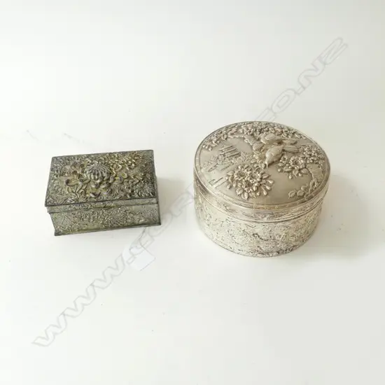 2 ORIENTAL METAL CONTAINERS 155mm dia