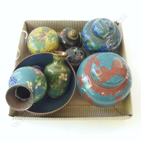 9 PCES ASSORTED CLOISONNE