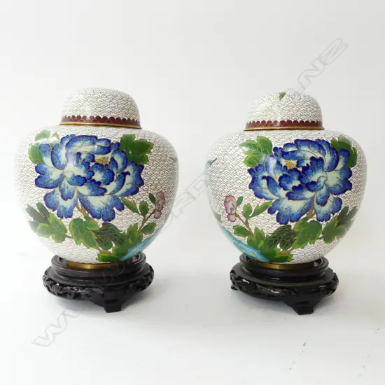 2 CLOISONNE GINGER JARS H.220mm
