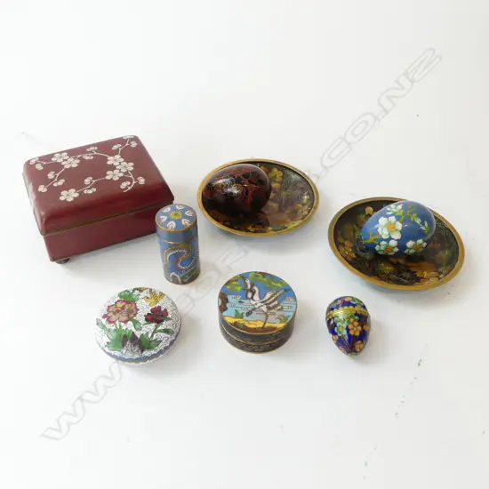 9 PCES ASSORTED CLOISONNE