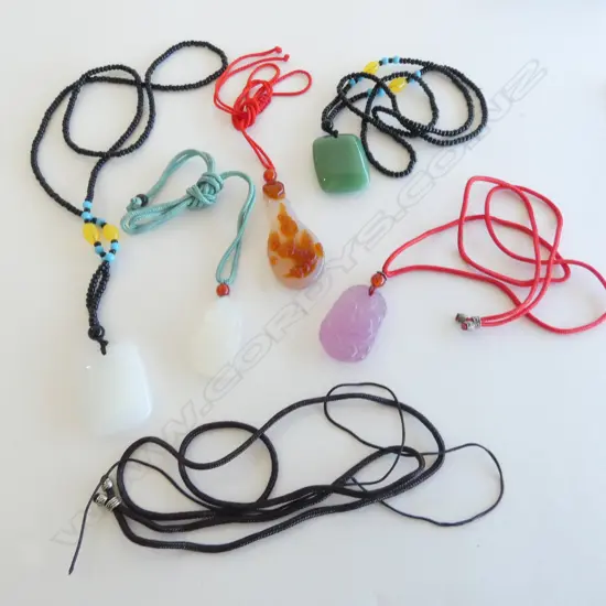 5 ORIENTAL PENDANT NECKLACES