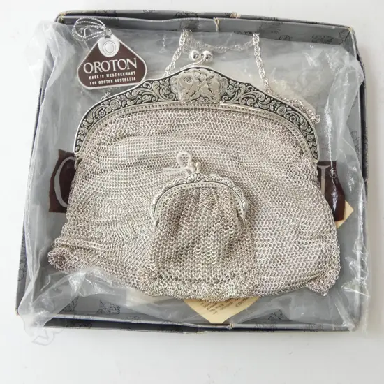 2 METAL MESH EVENING BAGS W.170mm