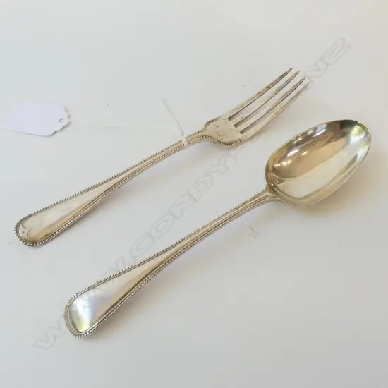 EDWARDIAN STG SILVER FORK & SPOON 96gms