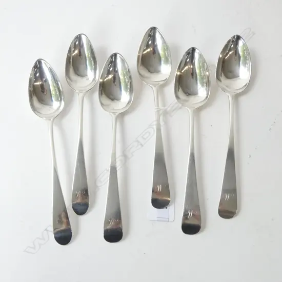 6 STG SILVER SPOONS; 2 EDINBURGH 1796, 4 EDIN. 1805 178grms