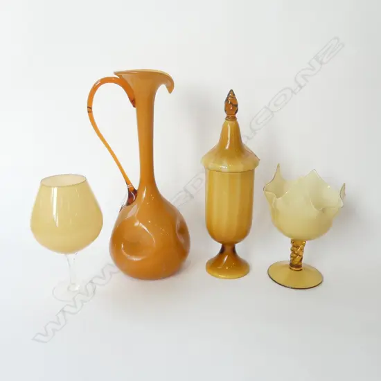 3 PCES AMBER MURANO GLASS H.415mm