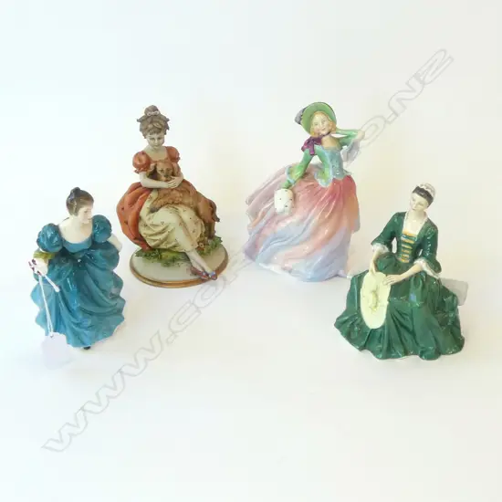4 FIGURINES; 3 ROYAL DOULTON, 1 ITALIAN H.200mm