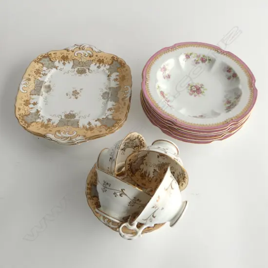 4 ANTIQUE C/S + 2 PLATES + 6 LIMOGES PLATES 225mm dia