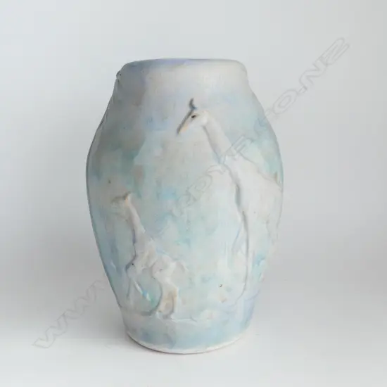 LGE DENBY WARE POTTERY GIRAFFE VASE; DESIGNED BY DONALD GILBERT, SMALL CHIP H.310mm