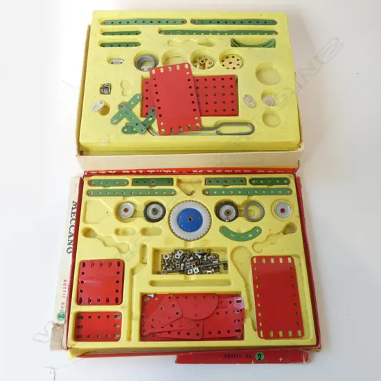 PART CASED EZU-BILT SET & PART BUILT MECCANO OUTFIT No.2