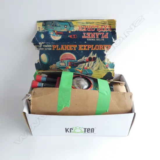 OLD BATTERY 'PLANET EXPLORER' TOY PROBABLY JAPANESE NEEDS WORK BOXED L.320mm