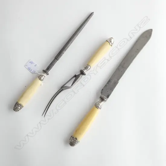 OLD IVOREX HANDLED CARVING SET