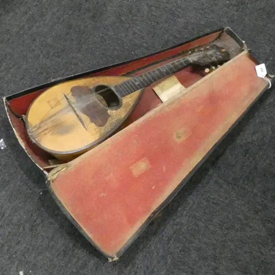 CASED VINTAGE MANDOLIN, ROGIS NAPOLI L.650mm