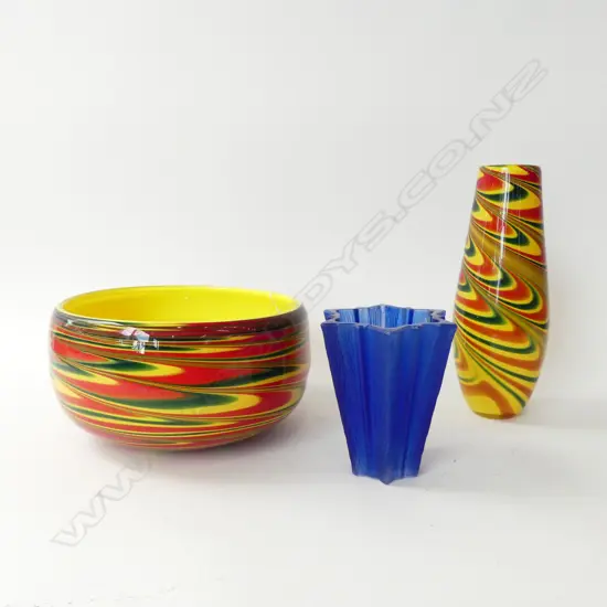3 PIECES ART GLASS Dia.290 H.150mm