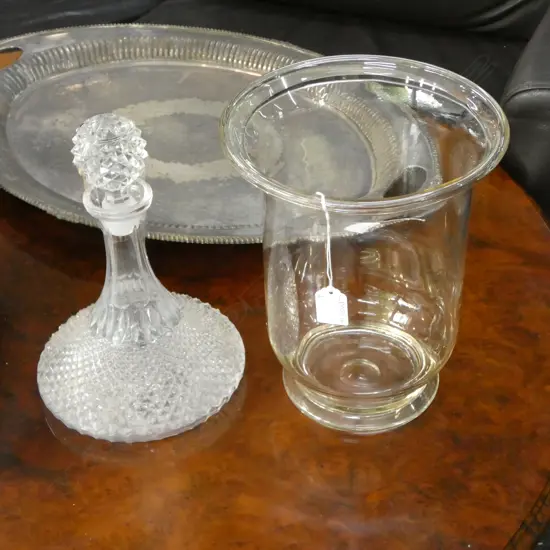 SHIPS DECANTER + HURRICANE VASE H.275mm