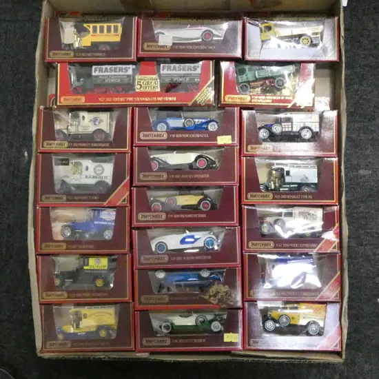 21 BOXED MATCHBOX MODELS OF YESTERYEAR INCLUDING 30 YR COM. BOX