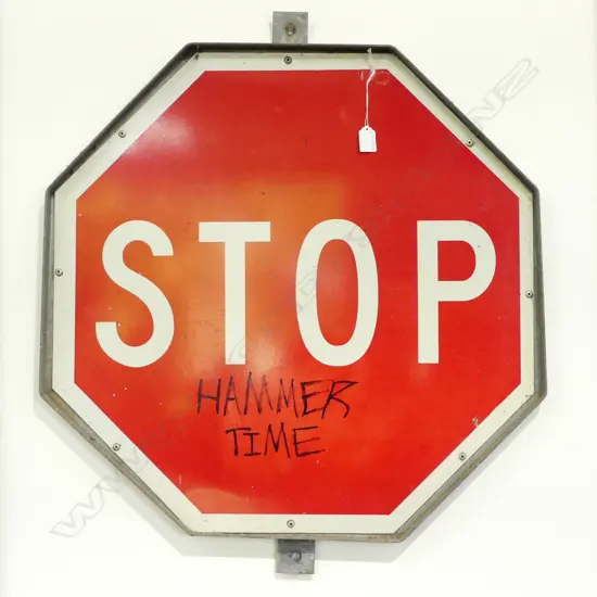 GRAFFITTED NZ METAL STOP SIGN 690 mm