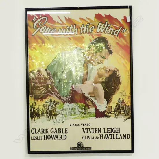 VINTAGE FILM POSTER 'GONE WITH THE WIND' 905x655mm