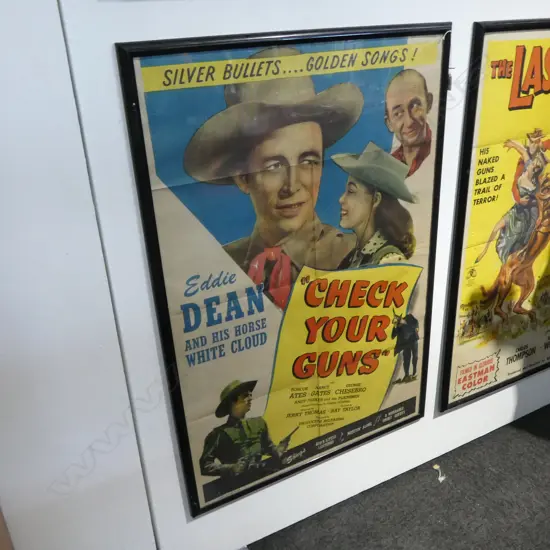 VINTAGE FILM POSTER 'CHECK YOUR GUNS' 1000x665mm
