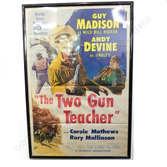 VINTAGE FILM POSTER 'THE TWO GUN TEACHER' 1000x665mm...