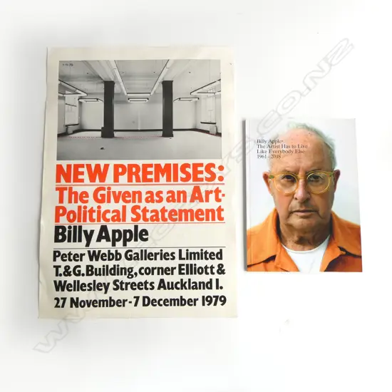 BILLY APPLE POSTER FOR PETER WEBB GALLERIES WITH CATALOGUE FOR THE MAYOR GALLERY 420 X 300 MM