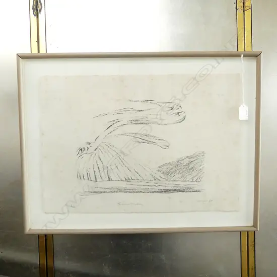 TONY FOMISON 'TARAWERA ERUPTION' LITHOGRAPH 2/12 '86 330x470mm FOXING 