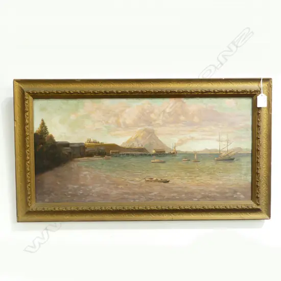 ARTIST UNKNOWN, MT MAUNGANUI, OIL ON CANVAS 285x595mm
