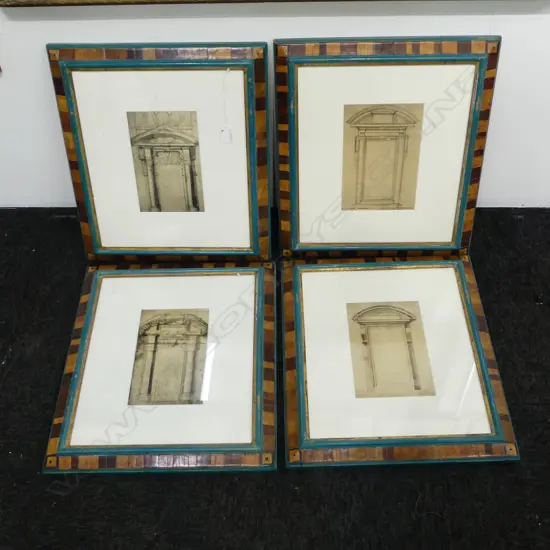 SET OF 4 ARCHITECTURAL PRINTS 220x135mm
