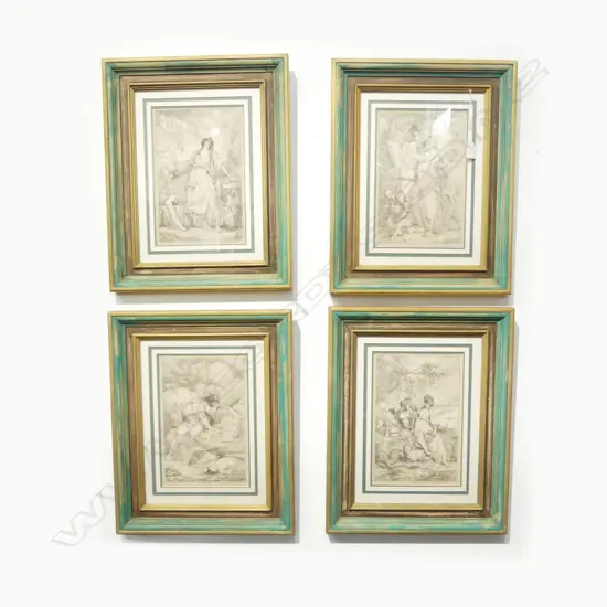 SET OF 4 MORTIMER ETCHINGS; COMEDY, ELEGY, TRADEGY, PASTORAL 295x195mm foxing