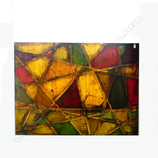 MODERN ARTWORK, SIGNED VERSO, MIXED MEDIA ON CANVAS 915x1220mm