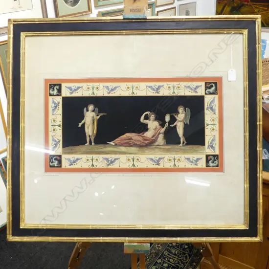 HAND COLOURED ITALIAN PRINT 680x770mm