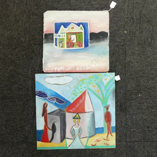 LEE FELTHAM, "  NORTH STREET" & OTHER  ACRYLIC ON BOARD x 2 , ONE SIGNED 2020, LGST 380 X 400MM provenance below