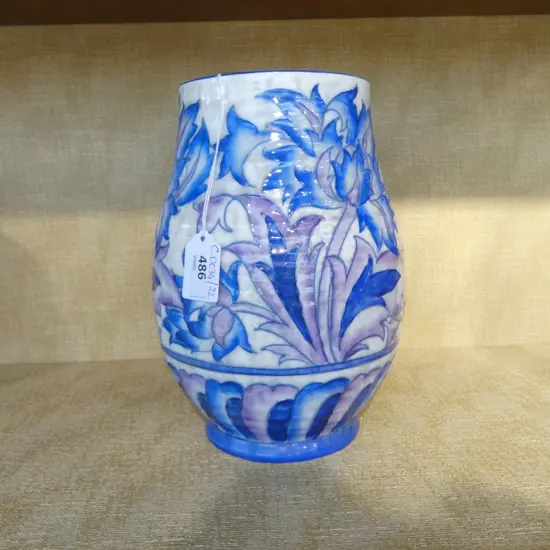 CHARLOTTE RHEAD HAND PAINTED CROWN DUCAL VASE H.220mm