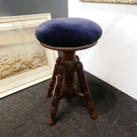UPHOLSTERED REVOLVING PIANO STOOL H.550mm