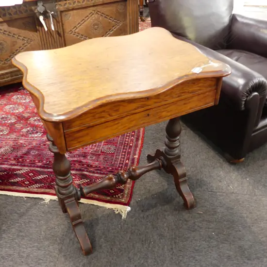 VICTORIAN KAURI  SEWING TABLE 660x500x745mm
