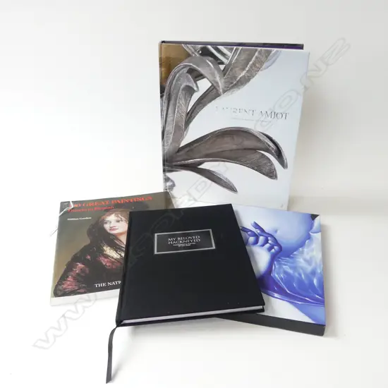 3 ART BOOKS; LIZ MAW, 100 GREAT PAINTINGS, LAURENT AMIOT