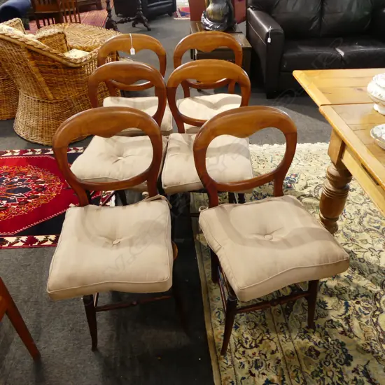 6 BALLOON BACK CHAIRS + SEAT CUSHIONS